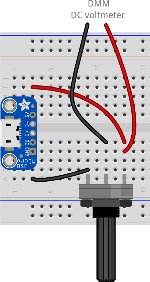 potentiometer divider circuit - measure V1