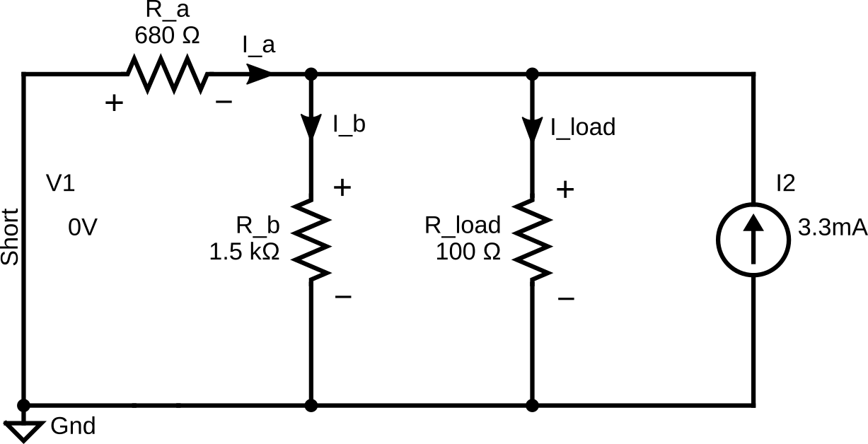 I2 acting alone circuit