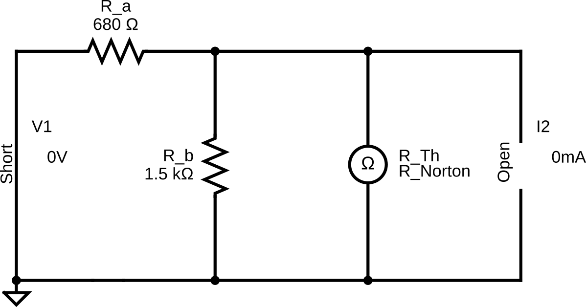 thevenin and norton resistance circuit