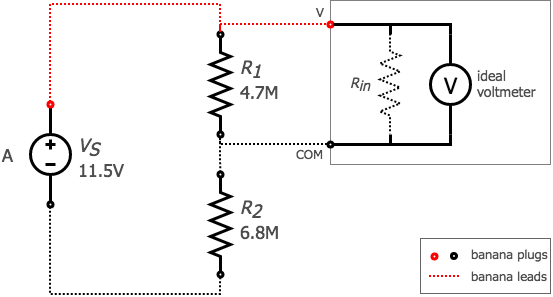 figure 15. Non-ideal Voltmeter Test Circuit