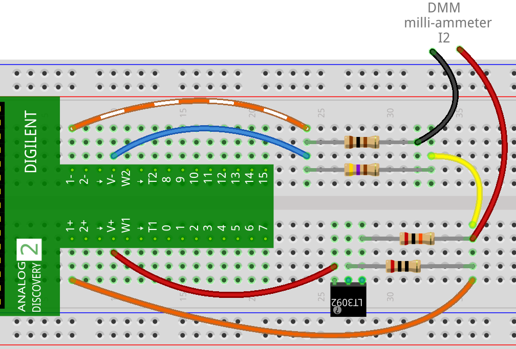 Figure 43: Current divider circuit - Measuring I2