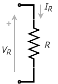 Figure 30: A Resistor (R) with its voltage and current polarity