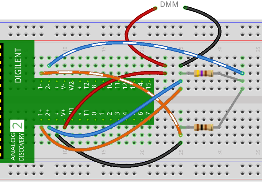 Figure 35: voltage divider circuit (same as breadboard)
