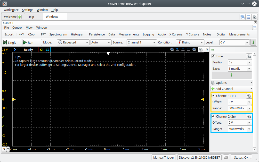 Figure 3: The Scope screen